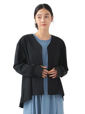 BEAMS Life Store by BEAMS Женский кардиган с V-образным вырезом, футболка с длинным рукавом, быстросохнущий и с защитой от УФ-лучей, черный, единый размер