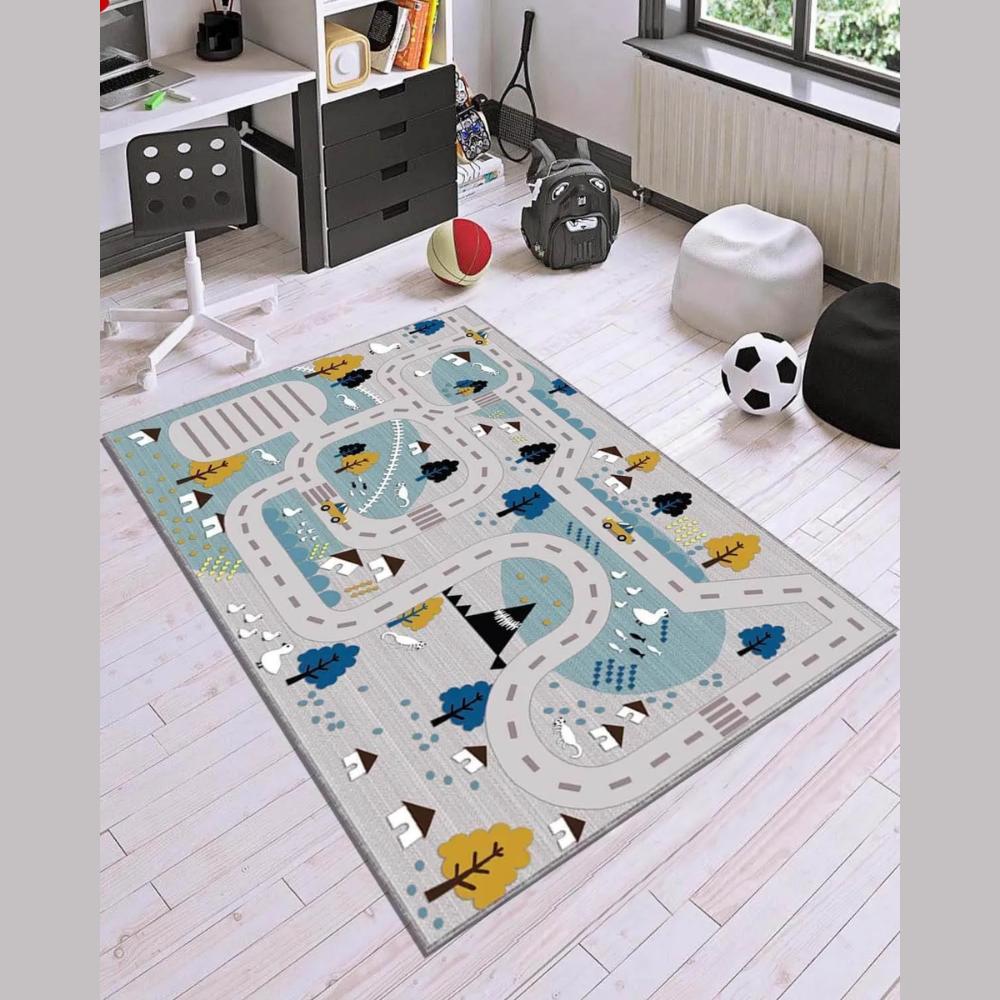 Miru Home Моющийся нескользящий коврик в горошек с цифровой печатью для гостиной, детей и младенцев Mcb-31