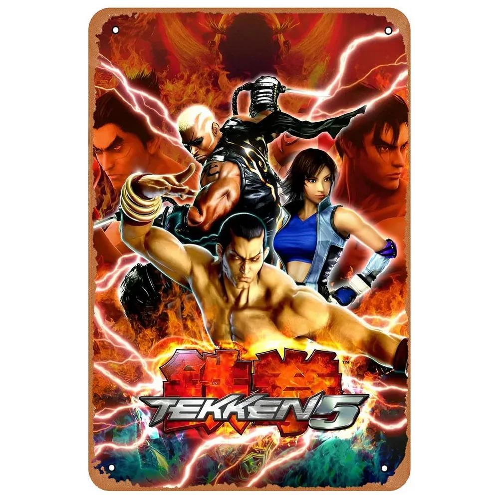 Металлические жестяные таблички Декорация стены для видеоигр Винтажные художественные плакаты Железная живопись для мужской комнаты Домашнее кафе Игровая комната Клуб Бар