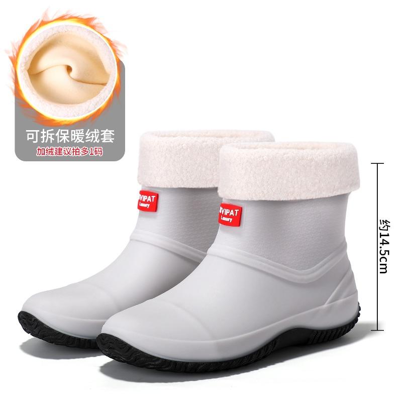 Fashion low-top rain shoes women's short tube outer wear new adult rain boots work non-slip women's water shoes