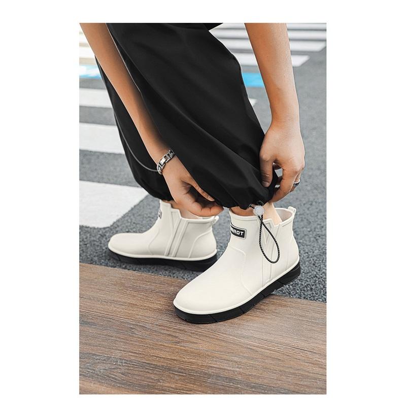 Мужская уличная мода Низкие Нескользящие Водонепроницаемые Ботинки Резиновые сапоги