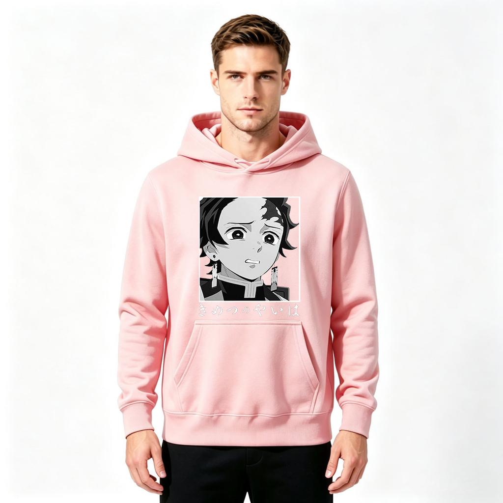 Men Anime Print Pullover Hoodie Casual Long Sleeve Comfortable Hooded Sweatshirt For Daily Wear