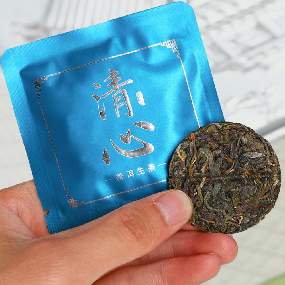 Юньнаньский пуэр сырой чайный пирог листовой чай в железной банке 104 г (8г * 13 шт.)