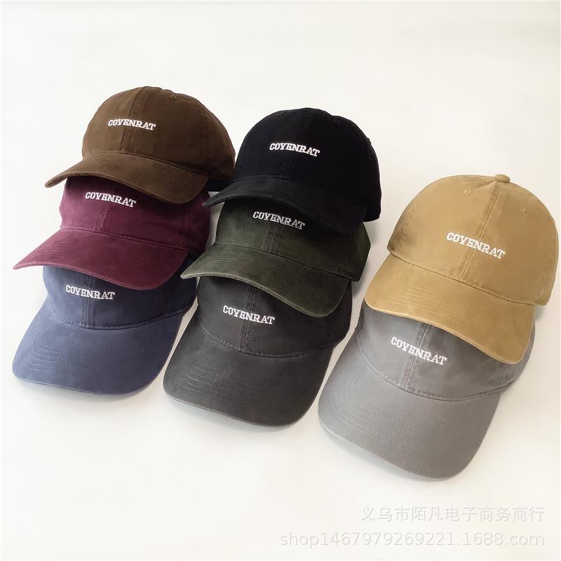 CHIC internet-famous baseball cap for men and women, vintage small letter washed baseball cap, all-season casual face-enhancing small sun hat