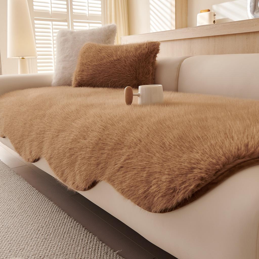 Зимняя плюшевая подушка для дивана специальной формы Новая осенне-зимняя прямая цельная нескользящая накидка на подушку сиденья дивана