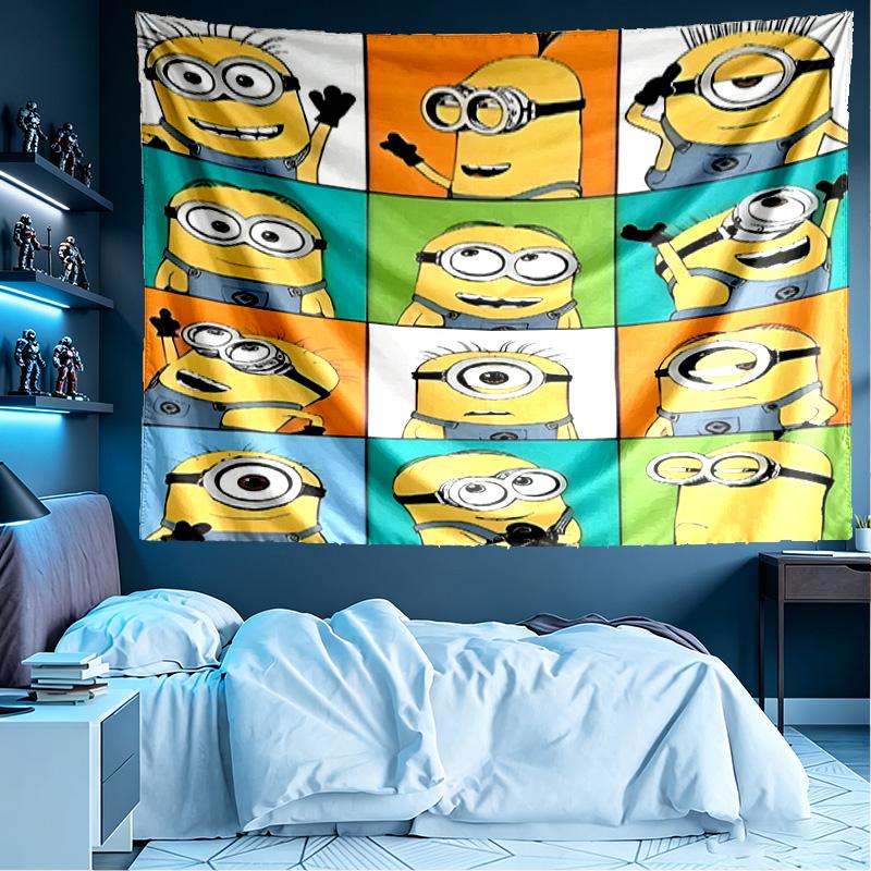 Minions Print Tapestry, Lightweight Wall Hanging, for Bedroom, Dorm, Living Room, Home Art Decor, Birthday Christmas Gift for Friends
