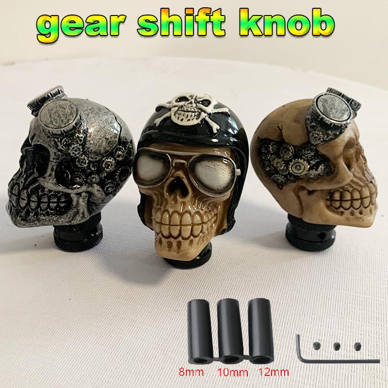 Ghost Skull Shape Head Manual Gearbox Shift Knob Big Teeth Manual Gear Stick Shifter Lever Knob for Car