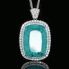 Jewelry Copper Bottom Gold-Plated Imitation Emerald Pendant Necklace Stone 20 * 28