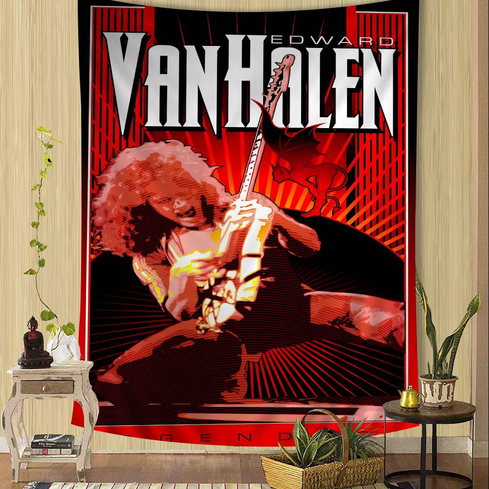 Van Halen Retrorock Band Hanging Bohemian Tapestry Hanging Tarot Hippie Wall Rugs Dorm Japanese Tapestry