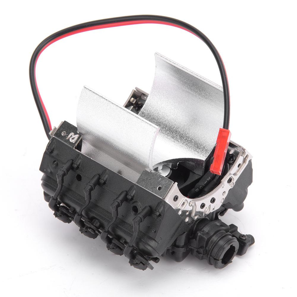 V8 1 10 RC Simulation Engine Cover Cooler Motor Fan Universal Accessory for Trx4 Scx10 scx10IIBlack