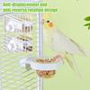 Parrot Food Pot High Elastic Design Easy Installation Cleaning Transparent Bowl Parrot Cage Accessory