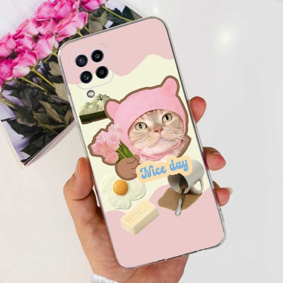 Чехол для Samsung Galaxy M32 SM-M325F Популярный Цветок Прозрачный Силикон Мягкий ТПУ Funda Для Samsung M32 4G M 32 GalaxyM32 Бампер