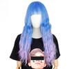 24-дюймовый длинный синий фиолетовый градиент цвета парик с волнистым париком Лю Хайхай парик из синтетического волокна женский длинный парик натуральный парик косплей/ежедневный/вечеринка парик