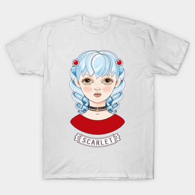 Женская футболка алого цвета с принтом Харадзюку, кавайная футболка, летняя футболка с коротким рукавом, женская футболка, топ