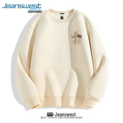 Мужской свитшот из плотного хлопка с принтом льва в китайском стиле Jeanswest