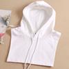 Unisex Fake Collar Hoodie for Mens Womens Adjustable Straps Shirt Detachable Collar for Sweater Autumn Drawstring False Collar
