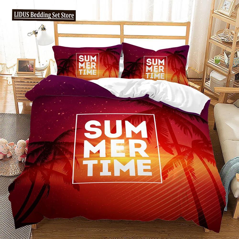 Комплект пододеяльника на тему летних каникул размера кинг, квин, пляж, ракушка, морская звезда, пододеяльник для ребенка, мальчика, девочки, полиэстеровый комплект постельного белья