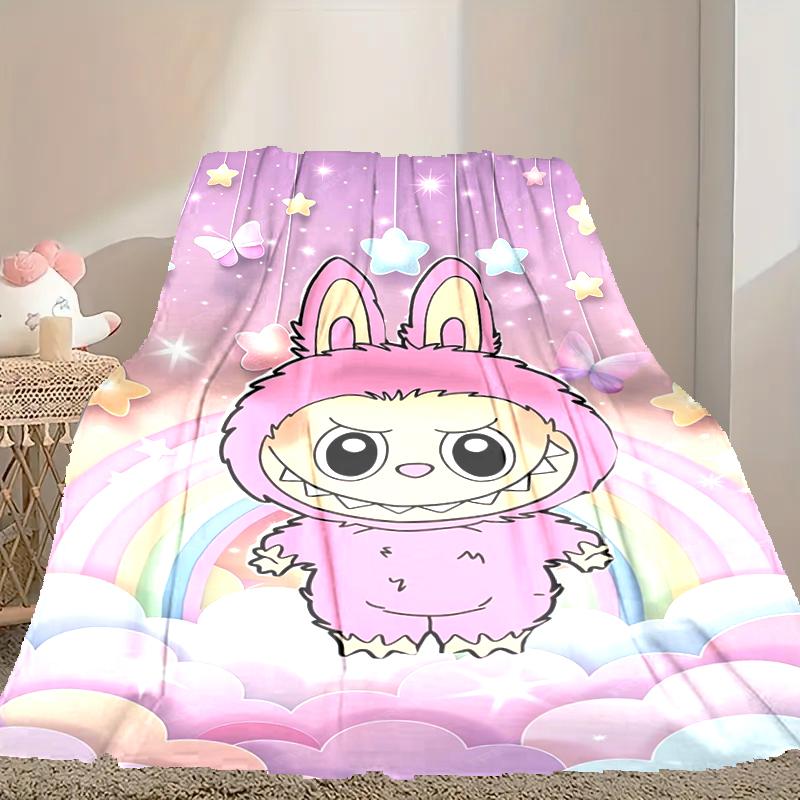 1pc LABUBU Blanket, Cozy Printed Throw Blanket, A Heartfelt Gift for Your Family and Friends