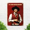 Жестяная вывеска с надписью «West Cowboy Movie», винтажная, «I'm Your Huckleberry», металлическая вывеска, постер фильма «Holliday», железная вывеска, настенный декор для гаража