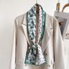 Легкий роскошный темпераментный двухслойный шарф, ремешок для сумки, декоративный костюмный шарф, маленькая длинная повязка на голову, шелковый шарф для женщин с принтом, узкий