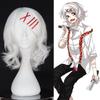 Аниме Токийский Гуль Джузо Сузуя Джузо Чистый Белый Жаростойкий Косплей Костюм Парик + 5 Красных Заколок + Кепка для парика