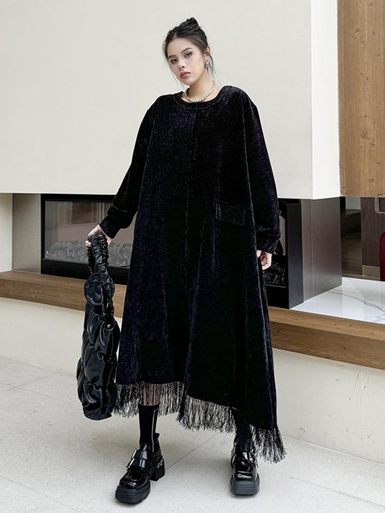 Xitao Асимметричные платья в стиле пэчворк с кисточками GYX1037