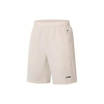 Li Ning Fitness Series Однотонные быстросохнущие спортивные повседневные шорты с логотипом Мужские шорты овсяно-серого цвета AKSS349-5