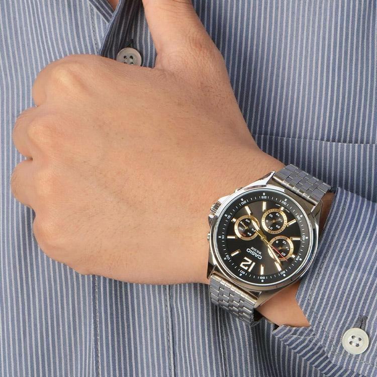 Casio Мужские Стандартные Часы 41.1мм Черные MTP-E303D-1AVDF