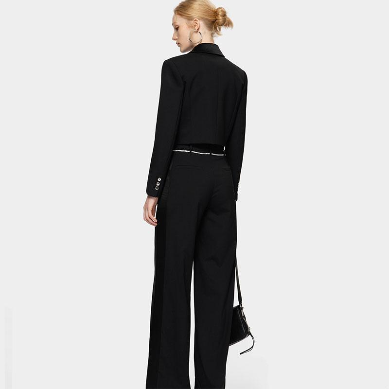 Pinko Однотонные брюки-костюм с высокой талией и широкими штанинами для женщин, розовые PAF261833031
