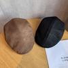 Womens Retro Suede Beret With Short Brim For Autumn And Winter Casual Looks