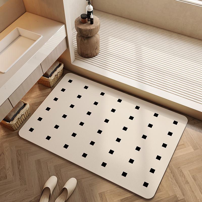 Diatomaceous Earth Absorbent Anti-Slip Bathroom Floor Mat - Quick-Drying & Wear-Resistant Foot Pad