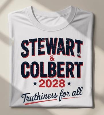 ГОРЯЧАЯ НОВИНКА Jon Stewart и Stephen Colbert 2028 Истинность для всех Футболка Смешная Унисекс Футболка