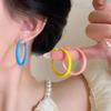 2024 Colorful High-End Hoop Earrings: Women's Summer Vacation Style, Seaside Dopamine Round Face Design