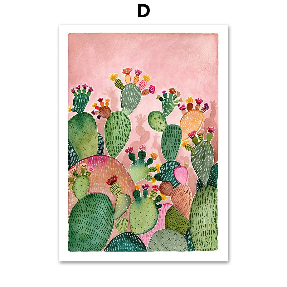 Boho Sun Cactus Banana Tree Женская леопардовая настенная живопись на холсте Плакаты на скандинавскую тему и принты настенные панно для декора гостиной