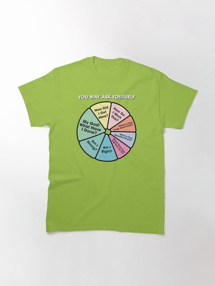 Talking Heads 80's Music Retro Lyrics - You May Ask Yourself Pie Chart Classic T-Shirt