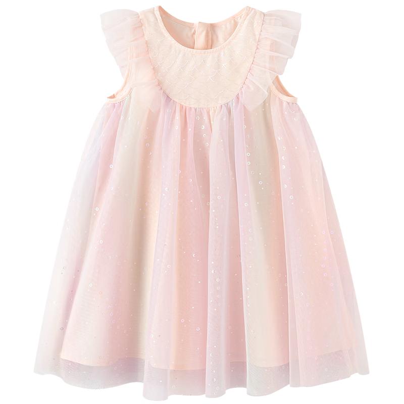 Balabala balaOne Girls' 2026 Summer Gradient Mesh Princess Dress