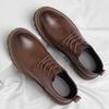 Derby Leather Men Shoes Outdoor Fashion Chunky Lace Up Retro Dress Shoes Men Busines Office Casual Party Wedding Shoes Man
