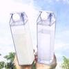 500/1000Ml Milk Carton Water Bottle Square Milk Coffee Juice Tea Cup Transparent Milk Storage For Outdoor Sports Camping Gym