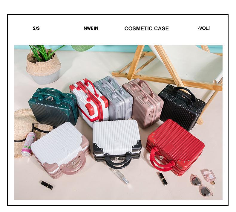 14-дюймовый женский легкий маленький багаж: Портативный ящик для макияжа и хранения большой вместимости