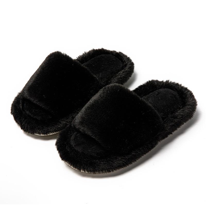 Элегантные мохнатые тапочки, осенние и зимние хлопковые тапочки, женские домашние плюшевые тапочки, однотонные меховые тапочки, женская домашняя обувь, тапочки розового цвета
