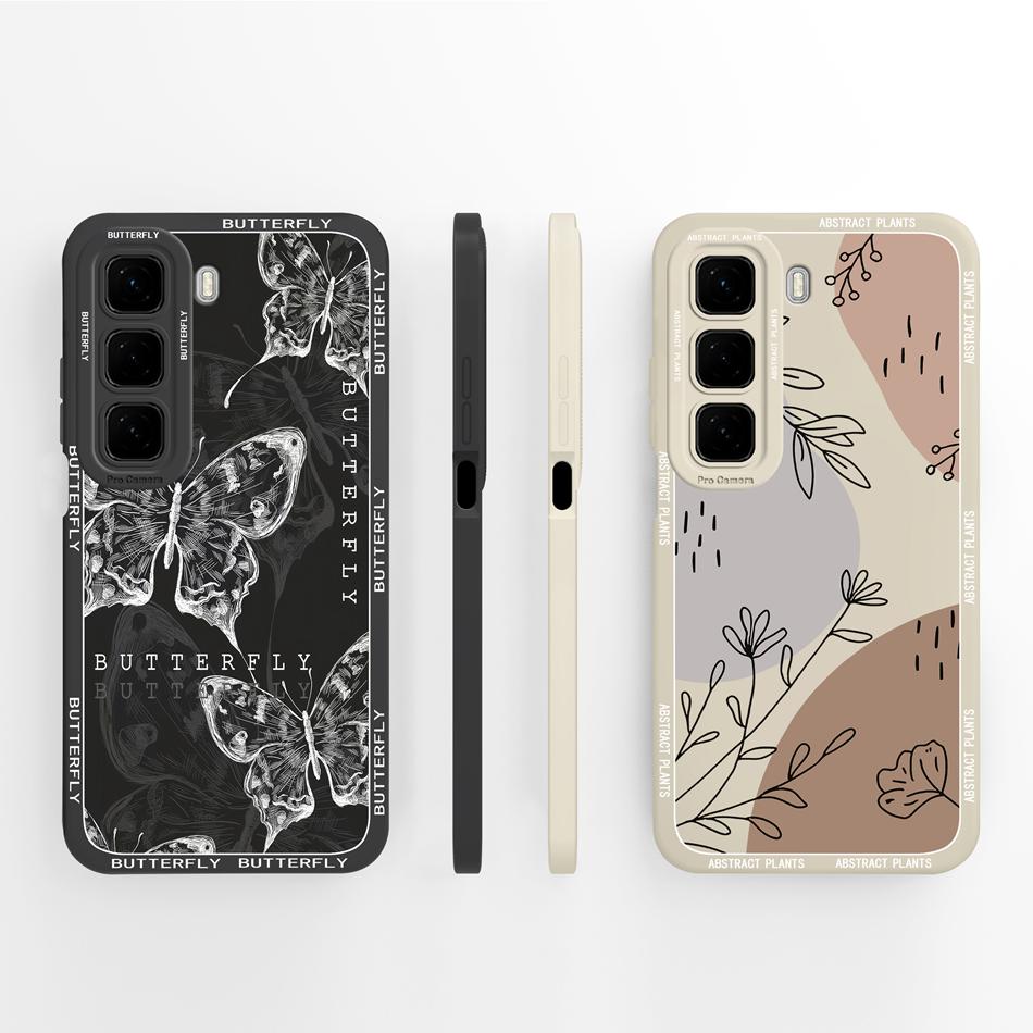 Чехол для infinix Hot 50 Pro Plus Эстетичный Стиль Чехол для infinix Hot50i Полная Защита Задняя Крышка Мягкий Жидкий Силикон Бампер