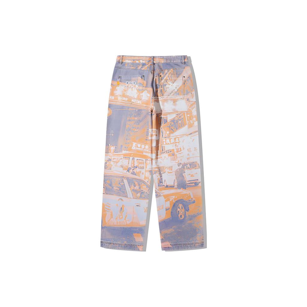 Li Ning X Стивен Харрингтон Коллаборация Брюки повседневные прямого кроя с принтом узора Мужские брюки AJQT387-2