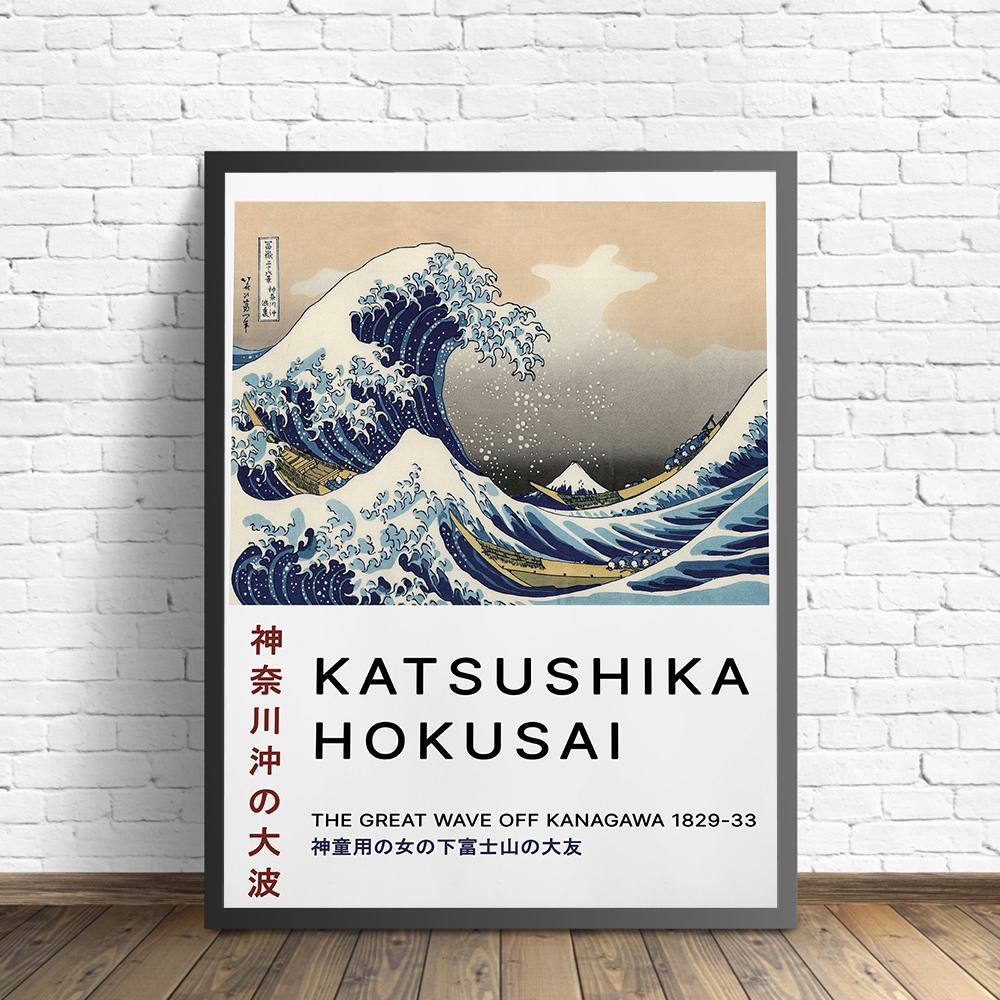 Оригинальная картина на холсте Kanagawa Surfing Katsushika Hokusai, принт и постер, настенные панно для гостиной, домашний декор, без рамки