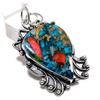 Spiny Oyster Gemstone Handmade 925 Sterling Silver Jewelry Pendant 2.32" U0z21