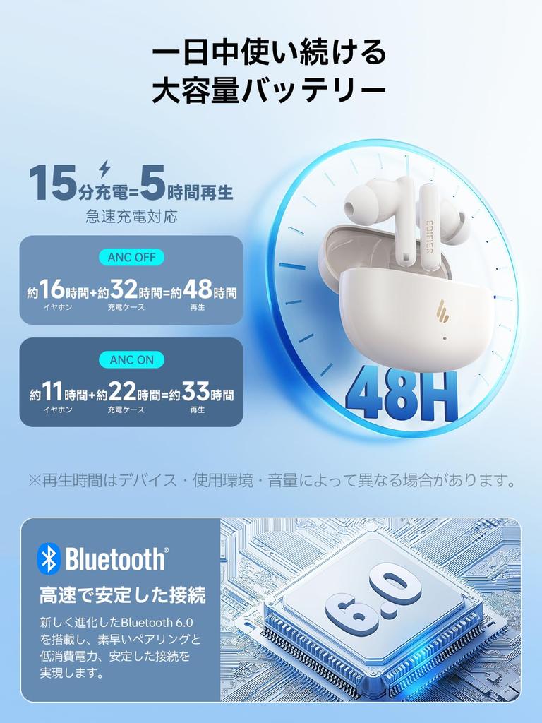 EDIFIER X5 pro Gen 2 Wireless Upgraded Hybrid Noise Bluetooth Fast 48 Hours of AI Spatial Hearing Ambient Sound IP55 Compatible with and PCs Earbuds,