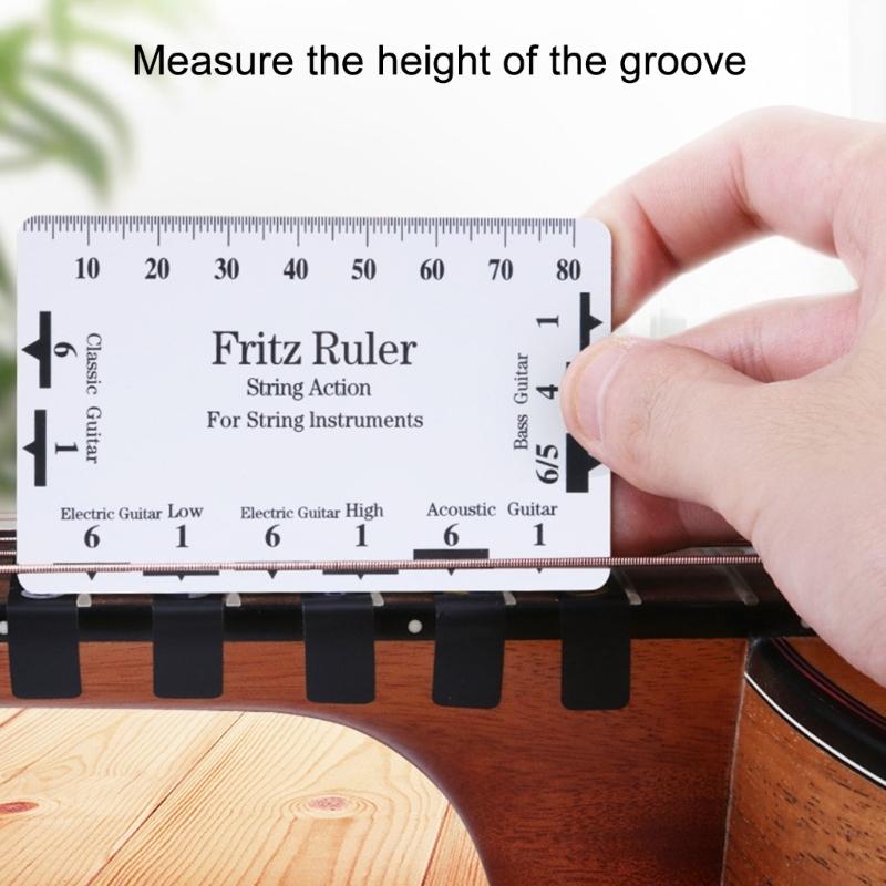Guitar String Action Gauge Ruler, Guitar Height Gauge, Guitar Set Up Repairing Luthier Tool for Guitar, Ukulele, Banjos