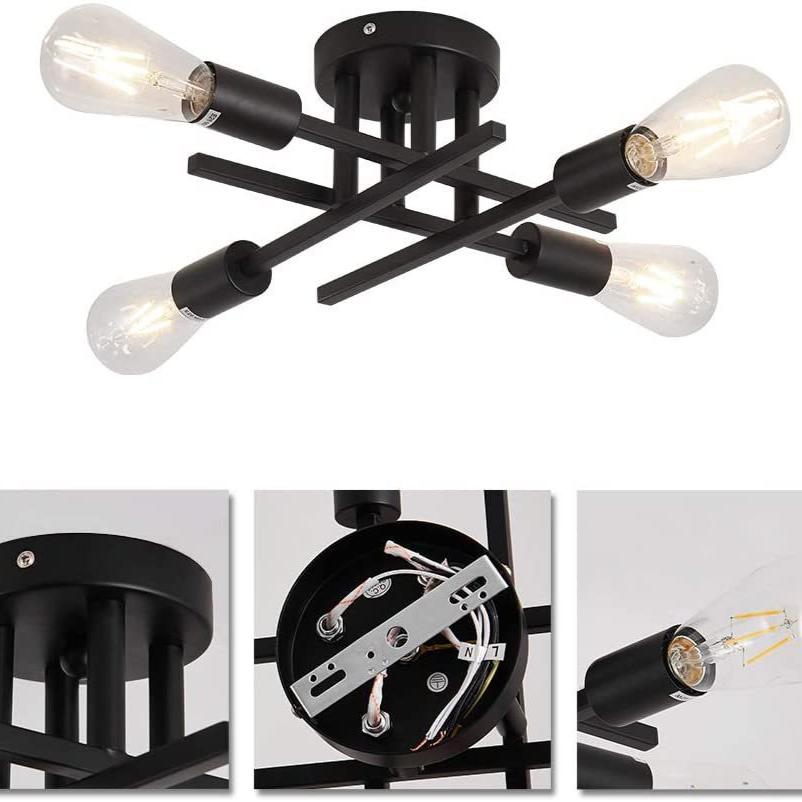 Semi Flush Mount Modern Chandelier Close To Ceiling Lighting Black Ceiling Light Fixture