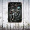 Видеоигра Quake Металлический Декор Постер Винтажная Жестяная Вывеска Металлическая Вывеска Декоративная Табличка для Паба Бара Мужской Пещеры Клуба Настенное Украшение