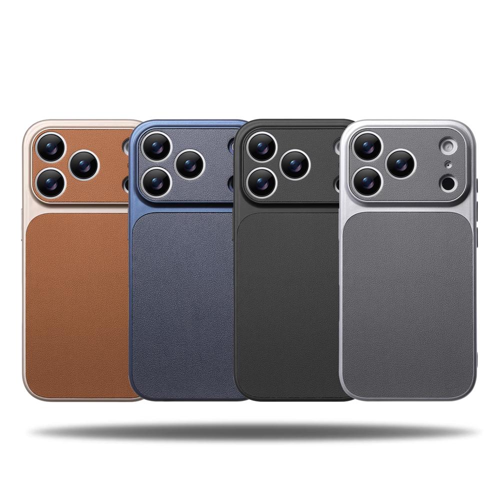 Роскошный Матовый Ударопрочный Бампер из Кожи для iPhone 17 Pro Max 16 15 14 13 13 12 Полная Защита Объектива Мгновенно Превратите 17 Чехол
