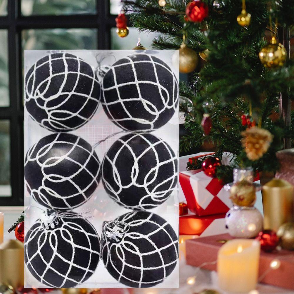 6 шт. Расписанные вручную шары Подвески для рождественской елки 6 см Шары для украшения окна Рождественские шары Вечеринка Праздник